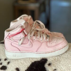 Nike Air Force 1 Mid custom pink dip dyed sneakers